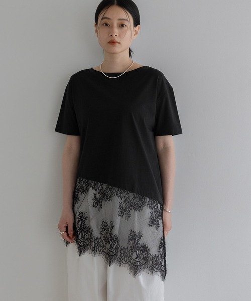 tシャツ イレヘムレースTEE レディースの画像