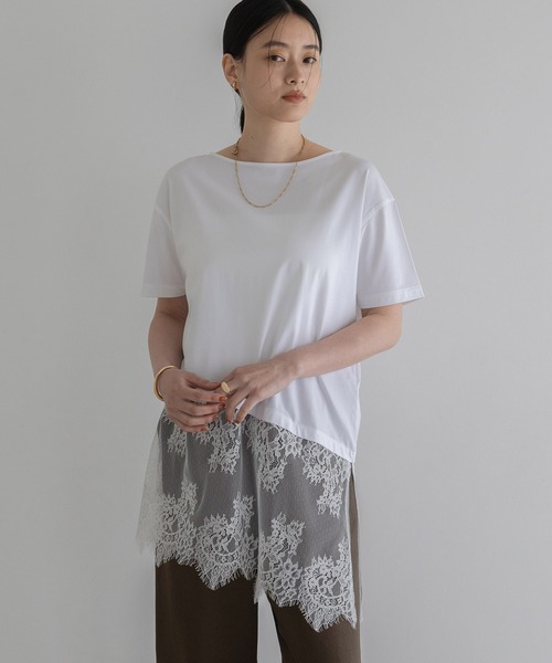 tシャツ イレヘムレースTEE レディースの画像