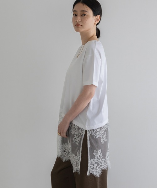tシャツ イレヘムレースTEE レディースの画像