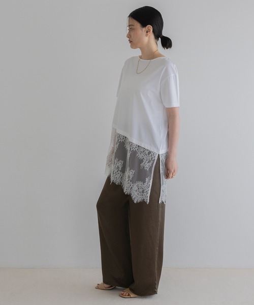 tシャツ イレヘムレースTEE レディースの画像