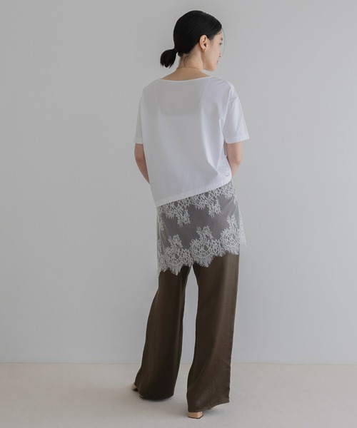 tシャツ イレヘムレースTEE レディースの画像