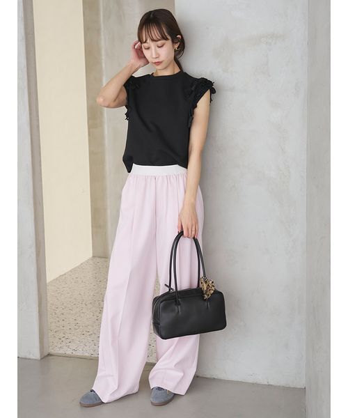 tシャツ フラワーモチーフＴシャツ/接触冷感 レディースの画像