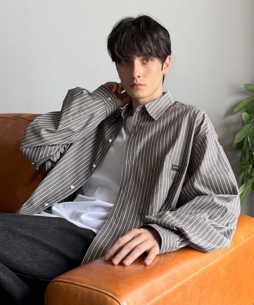 「Classical Origin」 長袖シャツ LARGE グレー メンズ_画像6