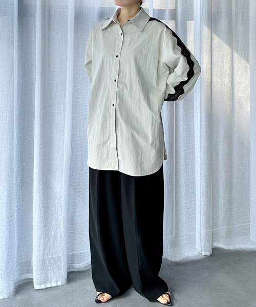 「feepur」 長袖ブラウス MEDIUM ブルーグレー レディース_画像3