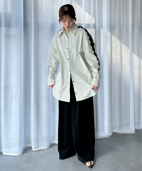 「feepur」 長袖ブラウス MEDIUM ブルーグレー レディース_画像5