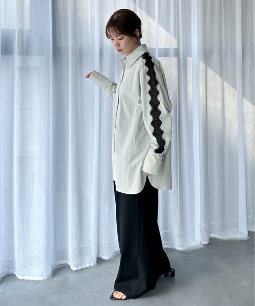 「feepur」 長袖ブラウス MEDIUM ブルーグレー レディース_画像6