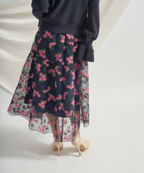 花柄刺繍チュールスカート(スカート)の商品一覧|ボトムス、パンツ