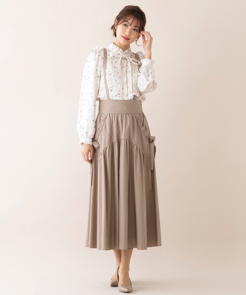 値引き不可❣️新品タグ付き❣️ローズティアラ42スカート Rose Tiara（ローズティアラ） スカート タフタサスペンダー付き
