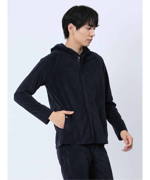 renoma HOMME シャツ 「フルジップ」レノマ オム ヘリンボンベロア