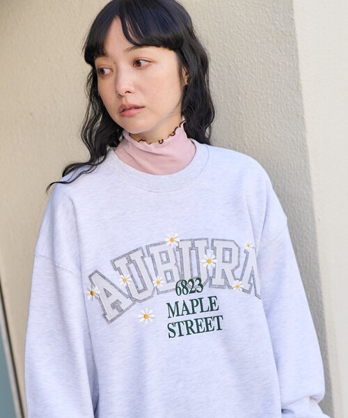 刺繍スウェット トレーナー ワッペン セール】【ZOZOTOWN限定】ムラサキスポーツ別注 オーバーサイズ
