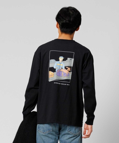ブラック 長袖カットソー サイズ10 Right-on tシャツ バックグラフィック長袖Tシャツ メンズ