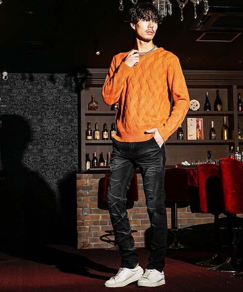 SOMEDIFF（サムディフ） ジーンズ ダメージ加工デニムパンツ メンズ