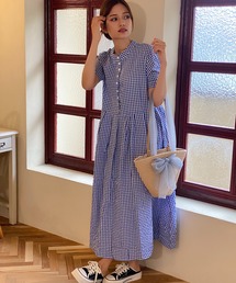 CHICWISH★ボリュームスリーブチェック柄ワンピース☆ ボリュームスリーブチェックワンピース | レディース