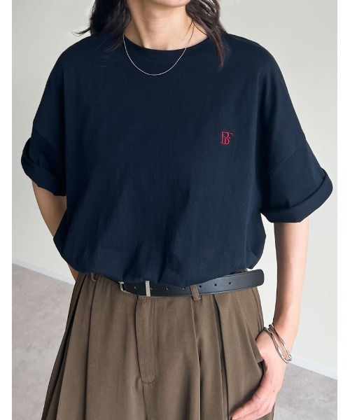 Re:EDIT tシャツ ワンポイント刺繍オーバーサイズTシャツ