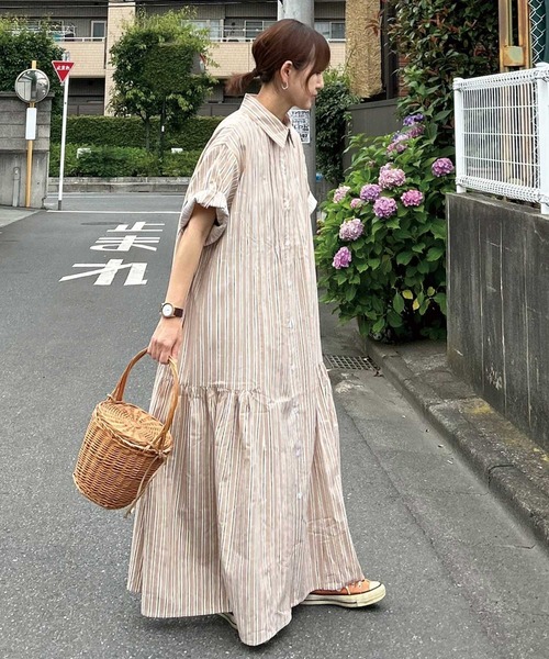 シャツワンピース 「CORNERS by KR」サイドギャザーシャツワンピースの画像