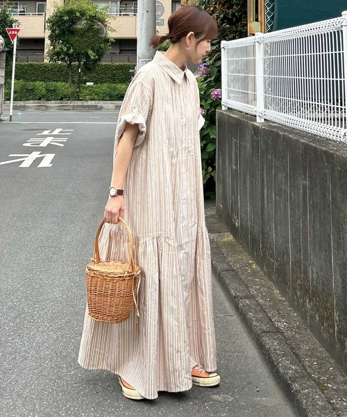 シャツワンピース 「CORNERS by KR」サイドギャザーシャツワンピースの画像