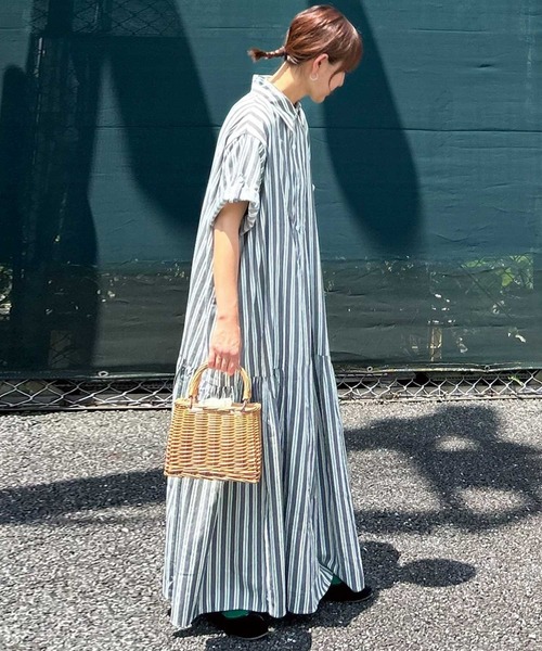 シャツワンピース 「CORNERS by KR」サイドギャザーシャツワンピースの画像