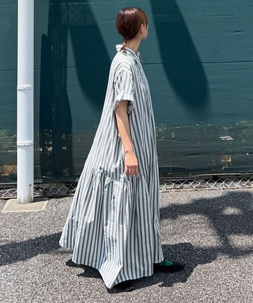 シャツワンピース 「CORNERS by KR」サイドギャザーシャツワンピースの画像
