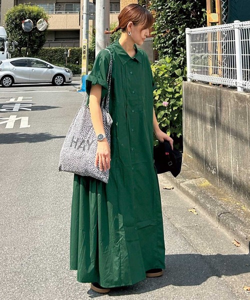シャツワンピース 「CORNERS by KR」サイドギャザーシャツワンピースの画像