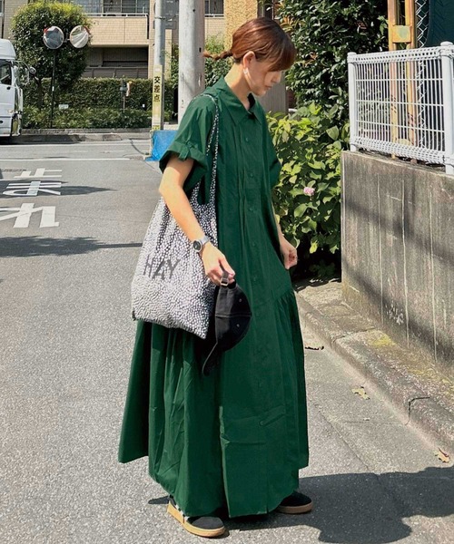 シャツワンピース 「CORNERS by KR」サイドギャザーシャツワンピースの画像