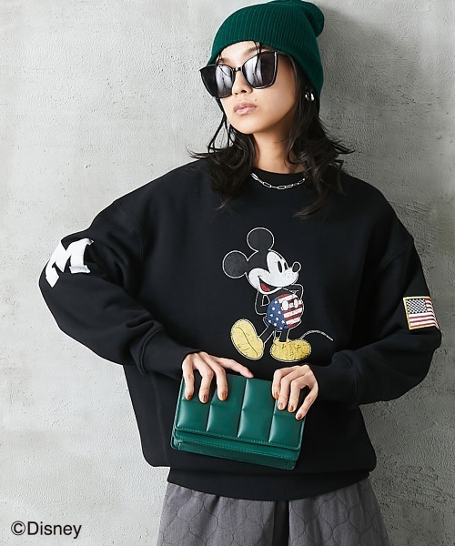 ディズニー　トレーナー Disney トレーナー スウェット ディズニー ミッキー/綿100％裏