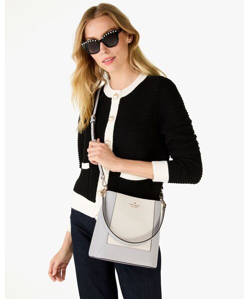 kate spade バケットバッグ ベージュと黒 リボン　レディースショルダー kate spade NEW YORK ケイトスペード バッグ ショルダーバッグ