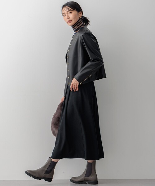 23区 ジャケット ノーカラージャケット ラムレザー レディース