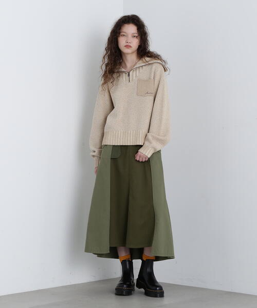AVIREX ニット セーター ZIP TURTLE NECK MELANGE KNIT TOPS