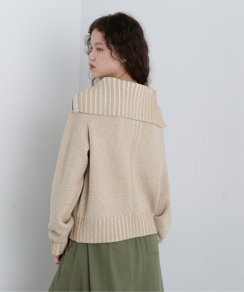 AVIREX アヴィレックス アビレックス WOMEN ハーフジップ メランジニット ZIP TURTLE NECK MELANGE KNIT TOPS ジップタートルネックメランジ 秋冬 上質 ゆったり AVIREX ニット セーター ZIP TURTLE NECK MELANGE KNIT TOPS