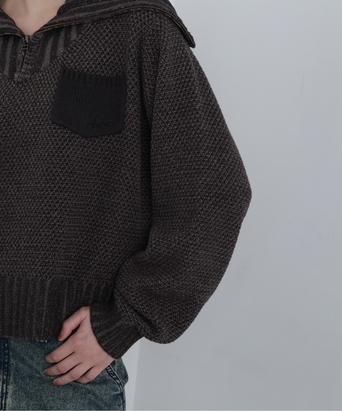 AVIREX アヴィレックス アビレックス WOMEN ハーフジップ メランジニット ZIP TURTLE NECK MELANGE KNIT TOPS ジップタートルネックメランジ 秋冬 上質 ゆったり AVIREX ニット セーター ZIP TURTLE NECK MELANGE KNIT TOPS