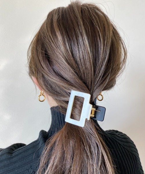 ヘアクリップ GOLDY ヘアクリップ ワイド ウェーブ アセチ レース ヘアー