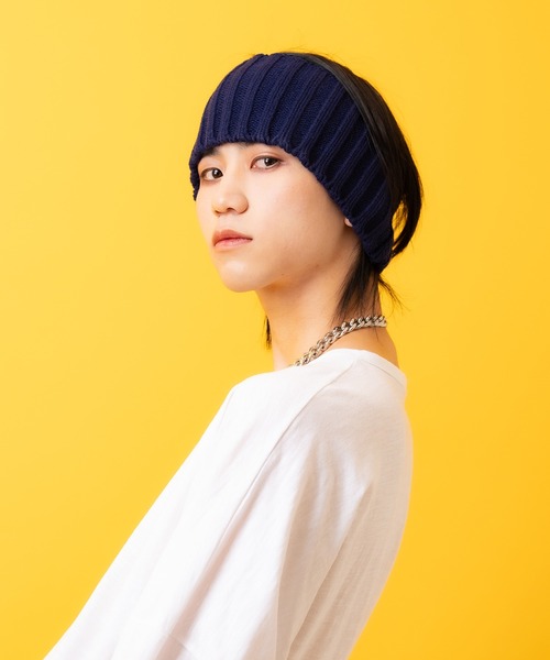 ヘアバンド an meets zakka リブ編みニットワイドヘアバンド