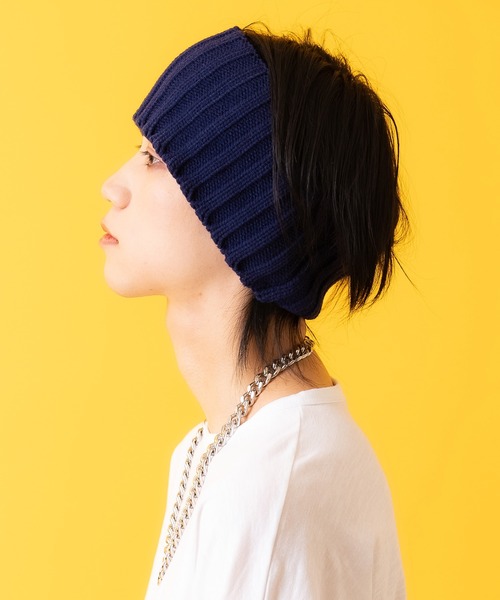 ヘアバンド an meets zakka リブ編みニットワイドヘアバンド