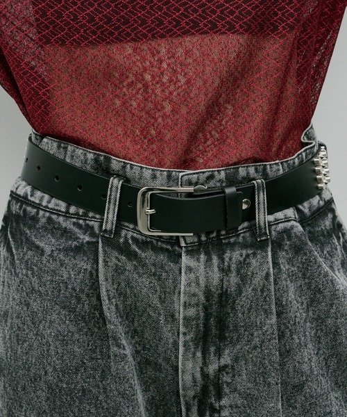 AIVER ベルト AIVER 4連スタッズレザーベルト メンズ レディース