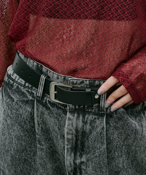 AIVER（アイバー） ベルト AIVER 4連スタッズレザーベルト メンズ