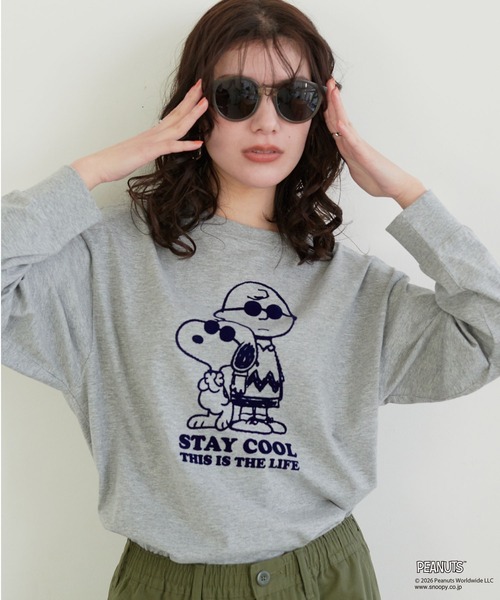 PEANUTS tシャツ 「PEANUTS/ピーナッツ」スヌーピー/SNOOPY フロッキー