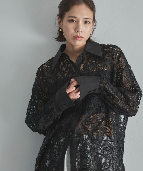【専用✨完売品】BEAUVET 高級レース ブラウス ボリュームスリーブ黒シアー 予約]シアーレースフーディーブラウス/black – Lumier