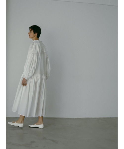HER. シャツワンピース スモッキングギャザーワンピース