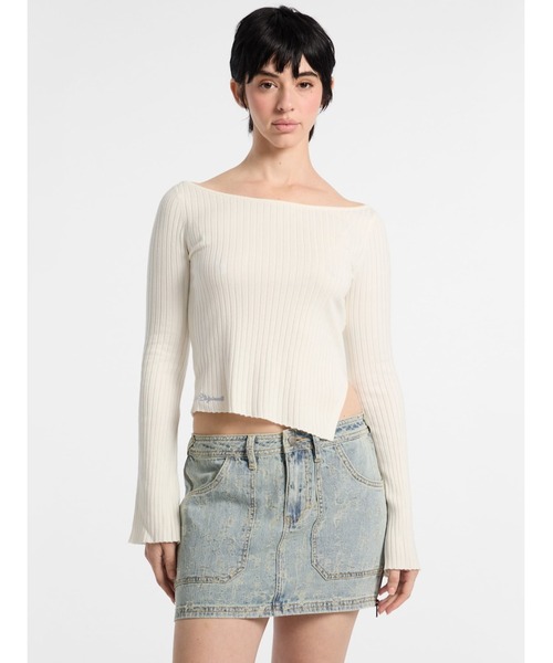 ニット セーター GUESS Originals Off Shoulder Ls Sweater ニット セーター レディース