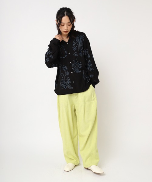 URCH RNA パンツ R4302 リネンレーヨンコックパンツ レディース