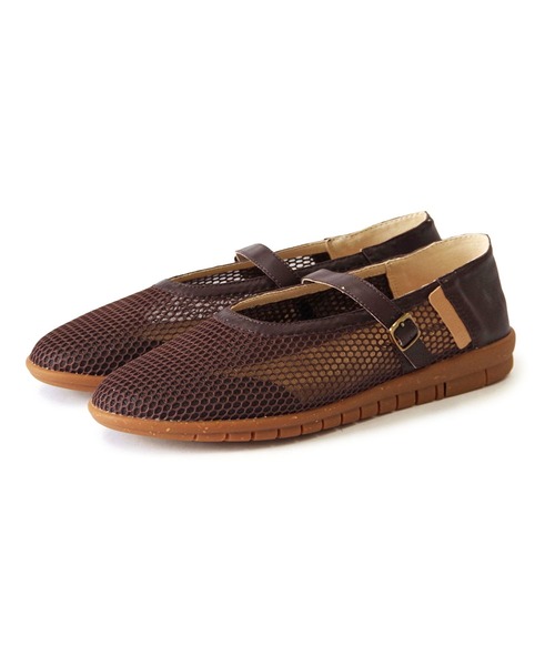 パンプス 「MINNETONKA/ミネトンカ」 メッシュメリージェーンフラットシューズ 25M01