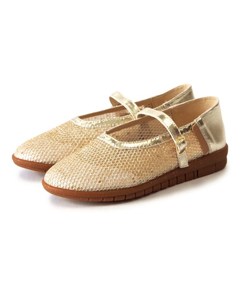パンプス 「MINNETONKA/ミネトンカ」 メッシュメリージェーンフラットシューズ 25M01