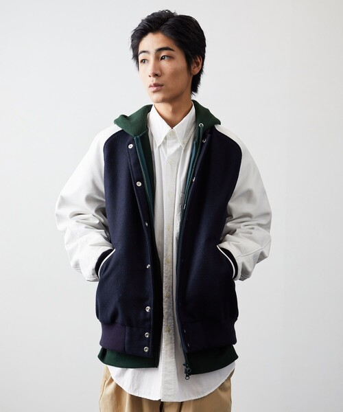 SKOOKUM（スクーカム） スタジャン LARGE オフホワイト メンズ