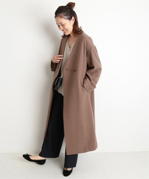 「SLOBE IENA」 ノーカラーコート S36 アイボリー レディース_画像6