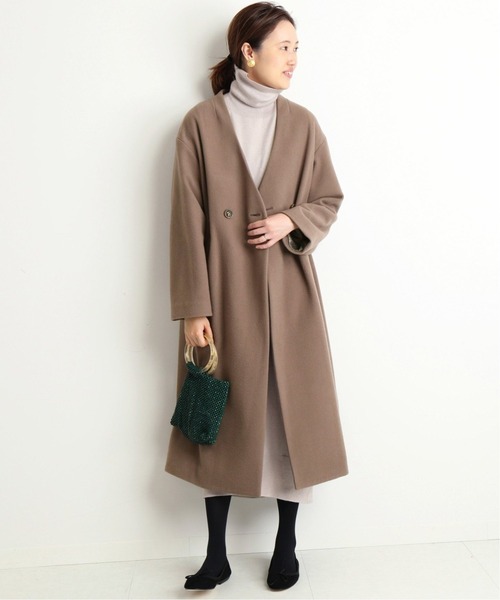 「SLOBE IENA」 ノーカラーコート S36 アイボリー レディース_画像7