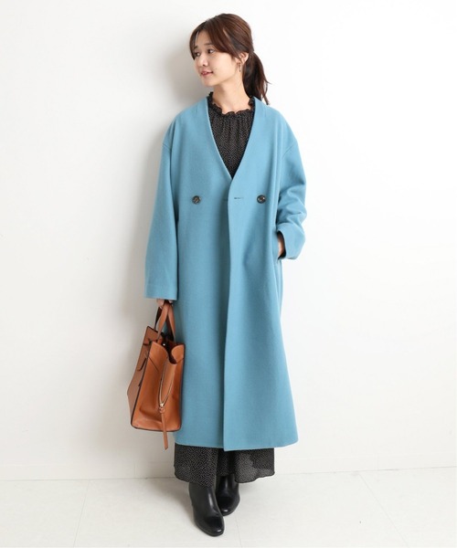 「SLOBE IENA」 ノーカラーコート S36 アイボリー レディース_画像9