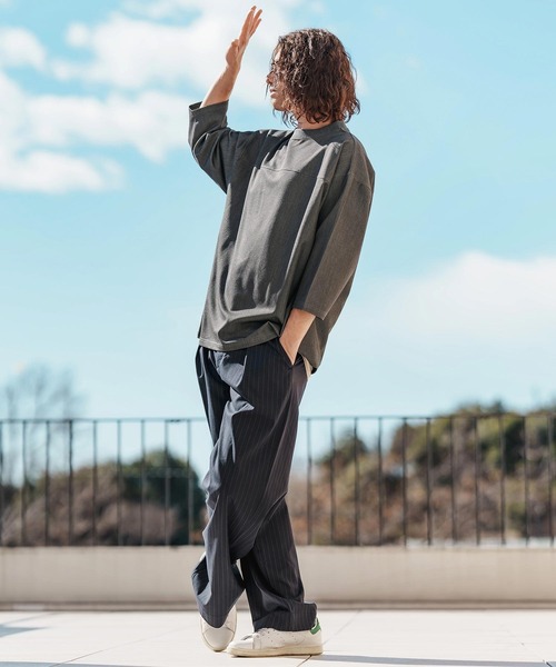CAMBIO tシャツ mlt5099-カットデニム7分袖フットボールT メンズ