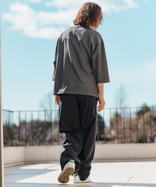 CAMBIO tシャツ mlt5099-カットデニム7分袖フットボールT メンズ