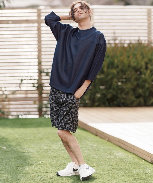 CAMBIO tシャツ mlt5099-カットデニム7分袖フットボールT メンズ
