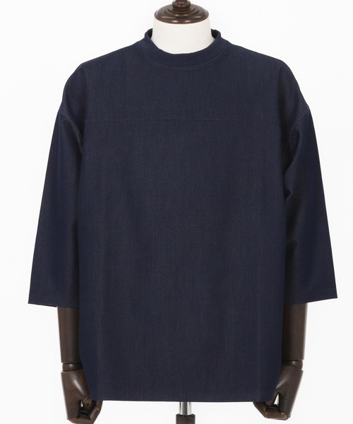 CAMBIO tシャツ mlt5099-カットデニム7分袖フットボールT メンズ